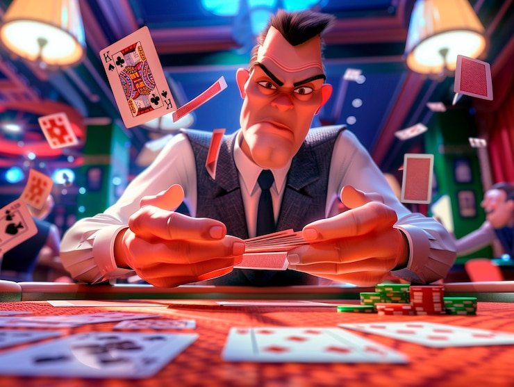 Casino Hold'em table layout on betwin login with community cards visible